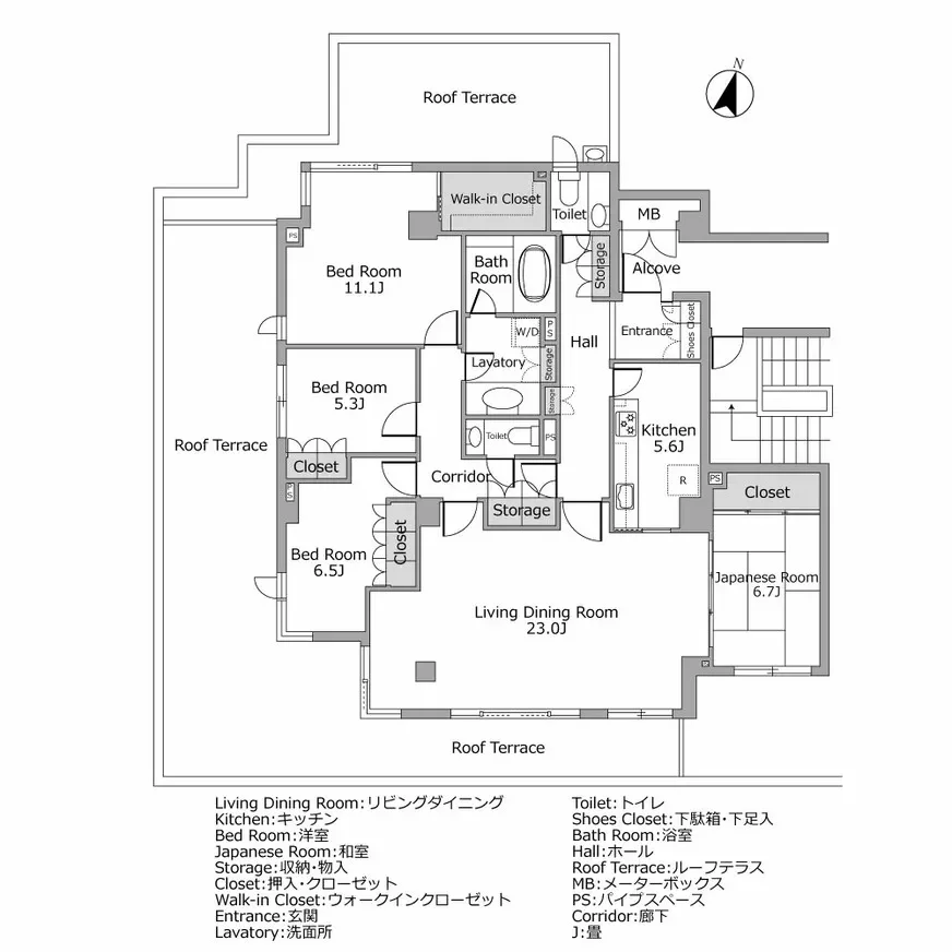 パークハウス神宮外苑 間取り図例
