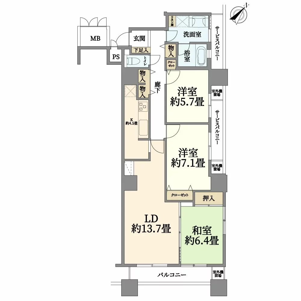 コスモ東京ベイタワー 間取り図例