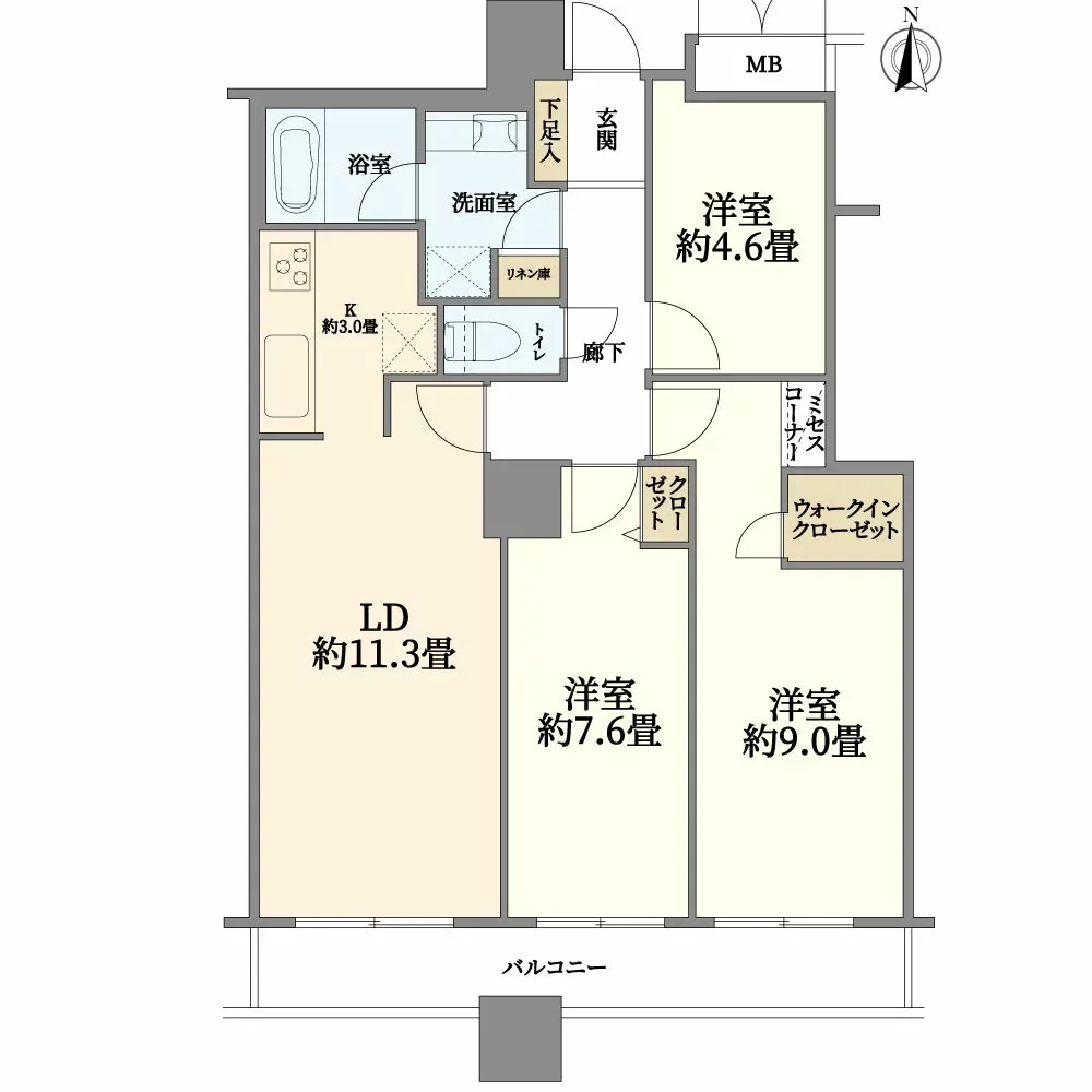 コスモ東京ベイタワー 間取り図例