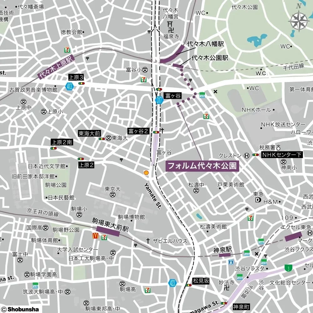 フォルム代々木公園 周辺マップ
