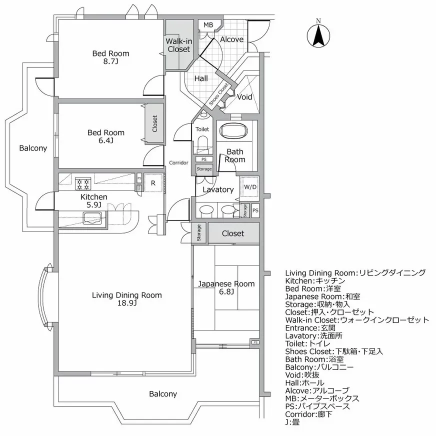 ドゥフォーレ高輪 間取り図例