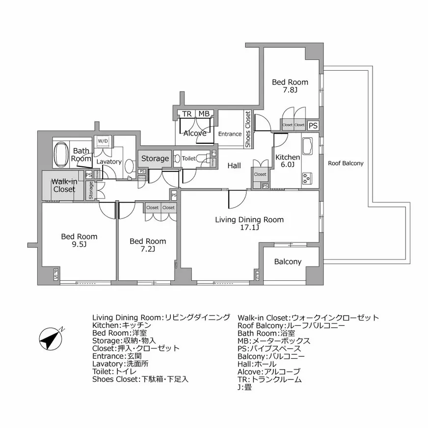 レジオン白金クロスヒルトップコート 間取り図例