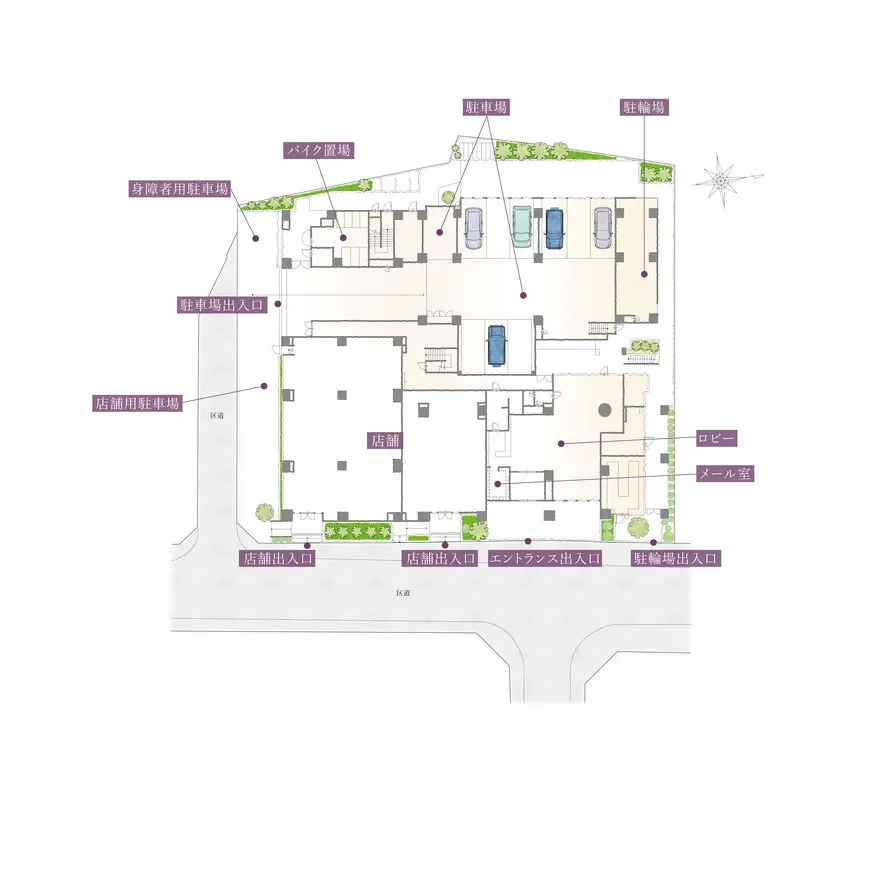 アクシアフォレスタ麻布 敷地配置図