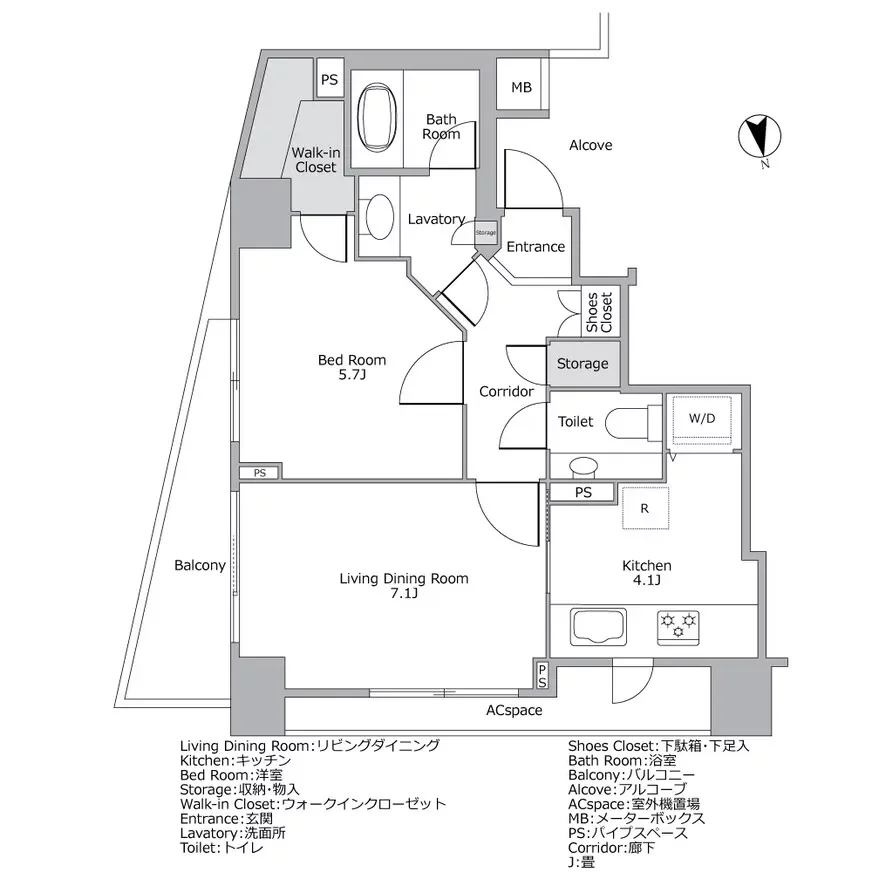 イトーピア広尾ヒルズクローチェ 間取り図例