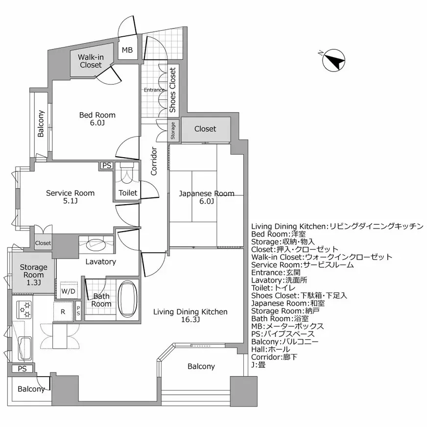 三田ガーデンハウス 間取り図例