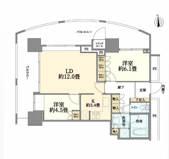 ザ・パークタワー東京サウス 間取り図例