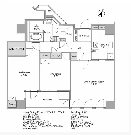 フォーシーズンズグランデ一番町 間取り図例