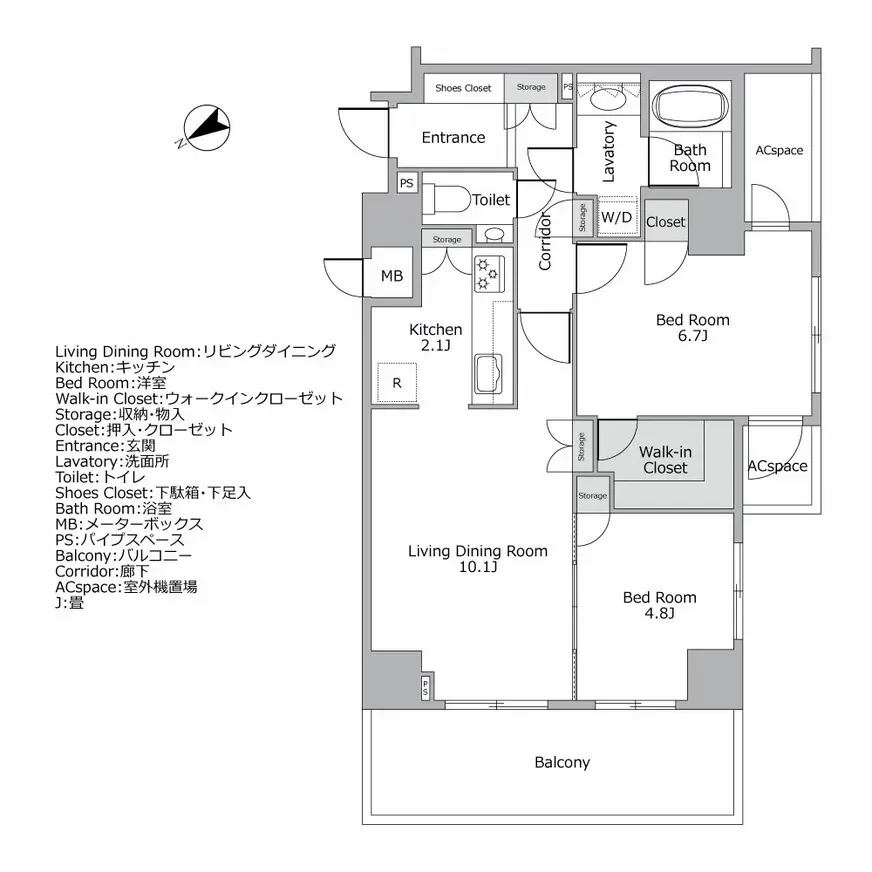 サンクタス広尾常磐松ウエストコート 間取り図例