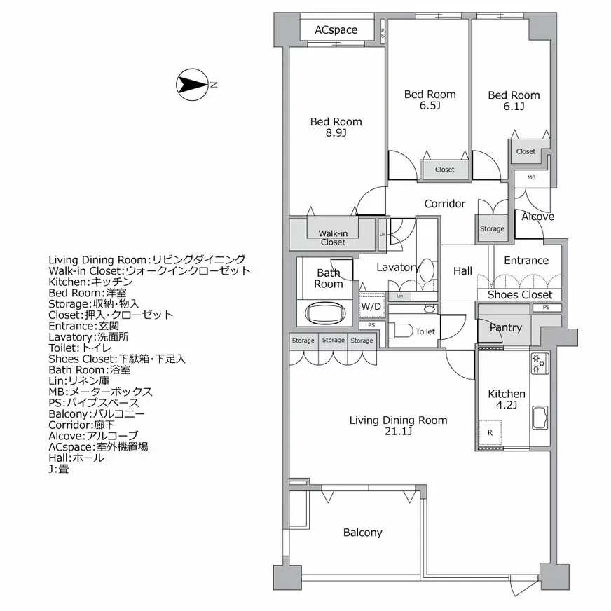 パークハウス麻布霞町 間取り図例