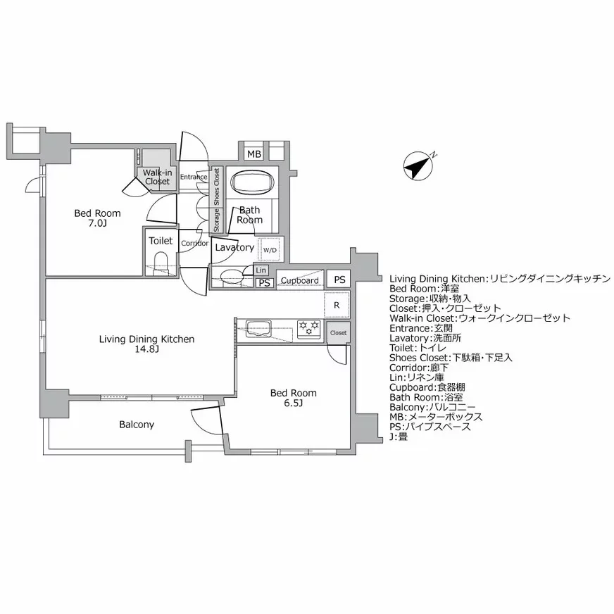 オープンレジデンシア表参道神宮前ザ・ハウス 間取り図例
