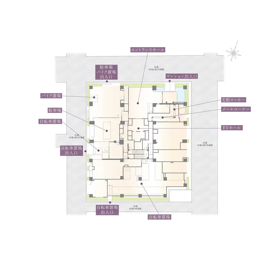 パークホームズ千代田淡路町 敷地配置図