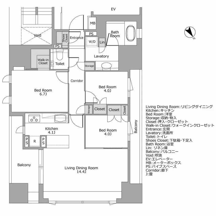グランスイート千代田麹町 間取り図例