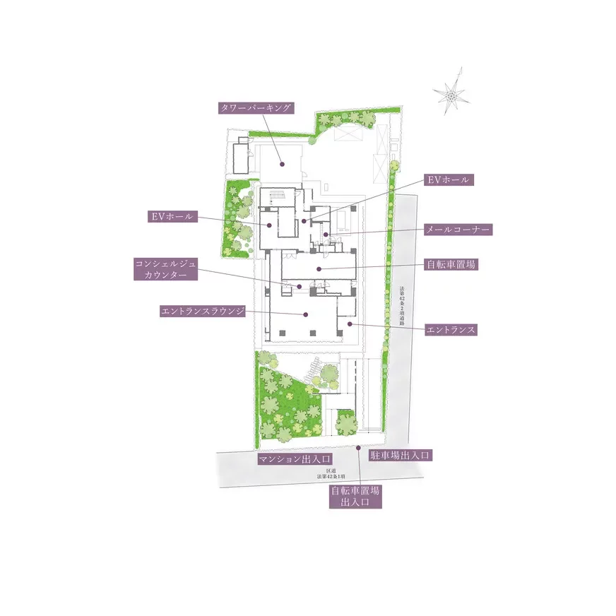 ブランズ六番町 敷地配置図