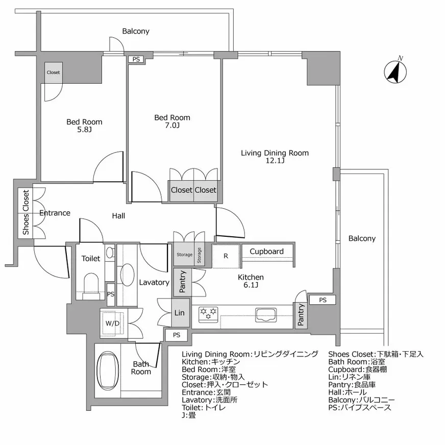 ブランズ六番町 間取り図例