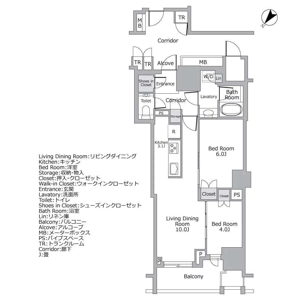 プラウド日本橋富沢町 間取り図例