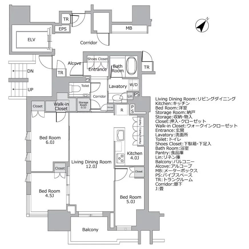 プラウド日本橋富沢町 間取り図例