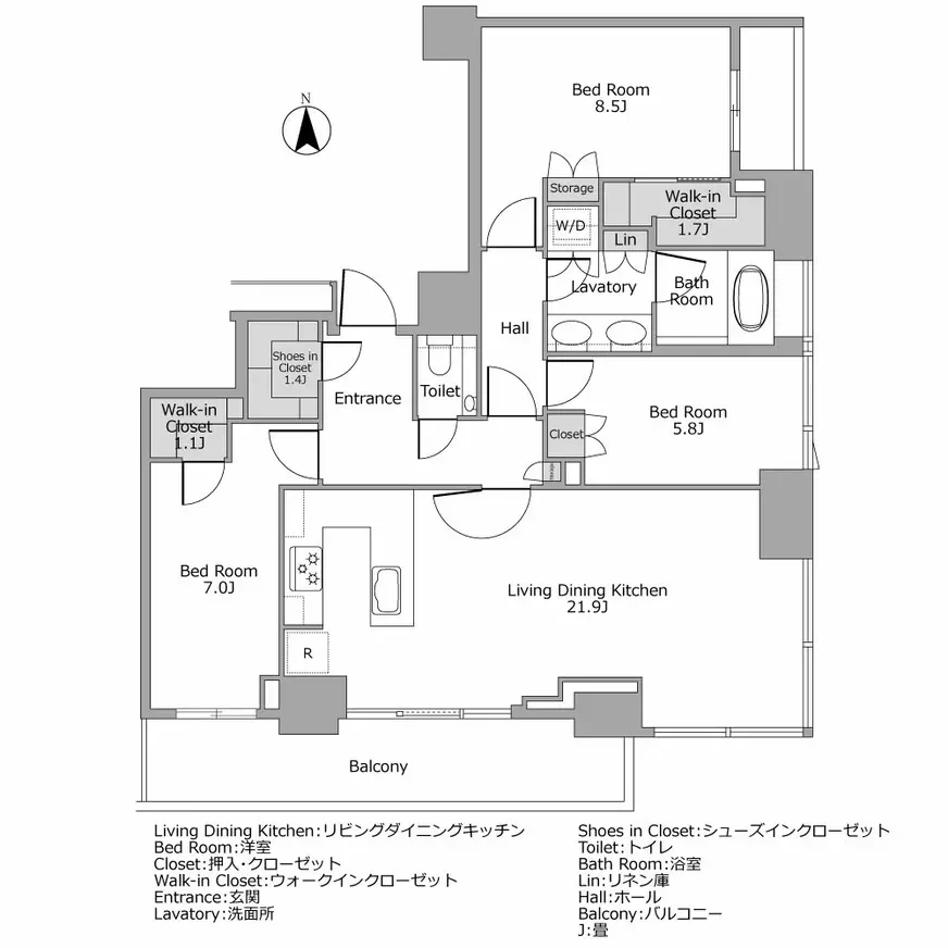 パークコート乃木坂 ザ タワー 間取り図例