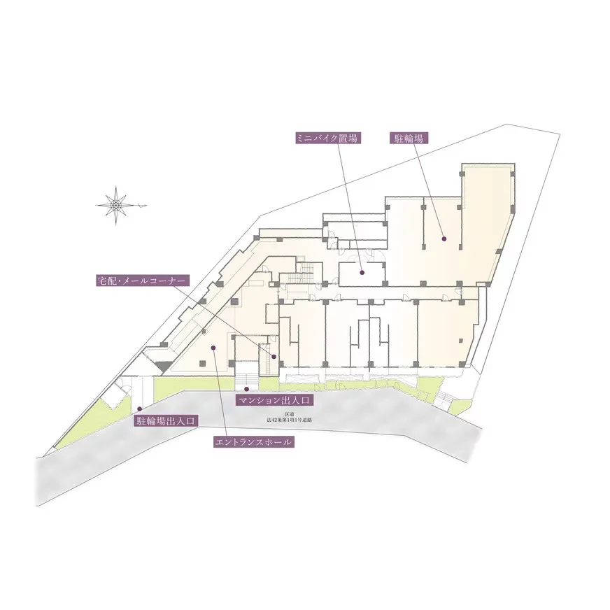 オープンレジデンシア広尾ザ・ハウス（サウスコート） 敷地配置図