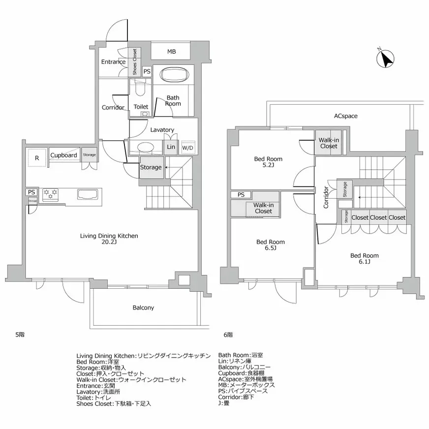 オープンレジデンシア広尾ザ・ハウス（ノースコート）  間取り図例