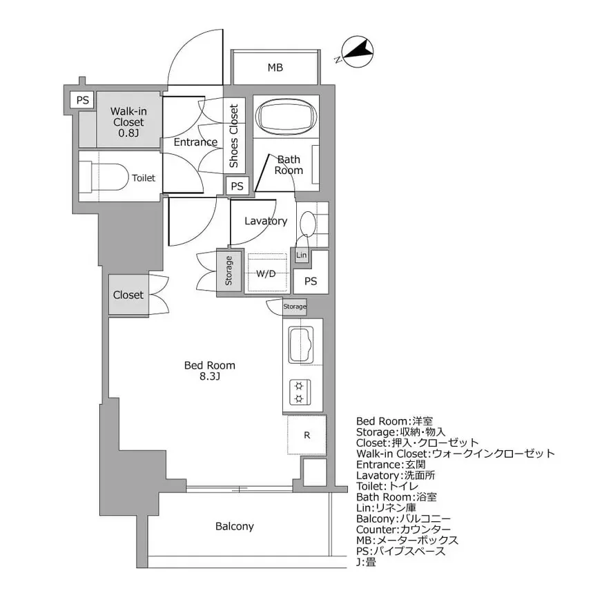 パークリュクス虎ノ門 間取り図例