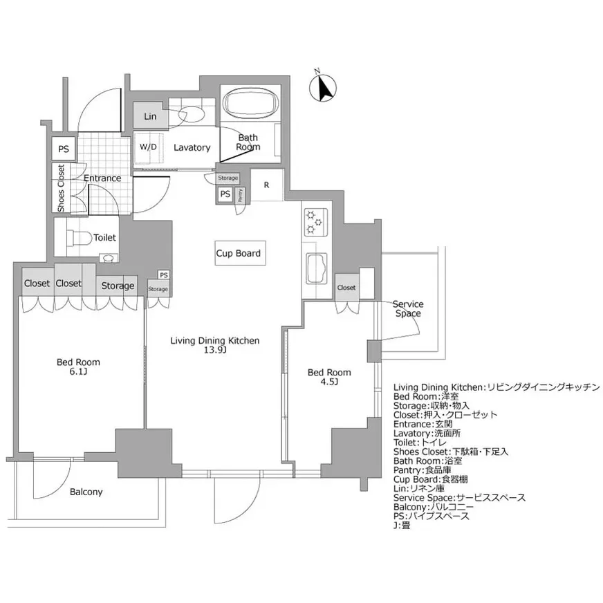 パークリュクス虎ノ門 間取り図例