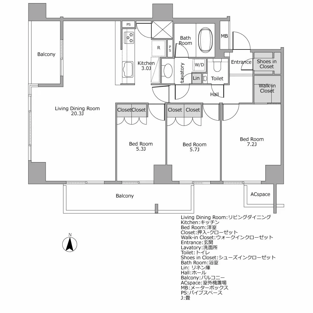 レグノ・グランデ　一番町タワー　間取り図例