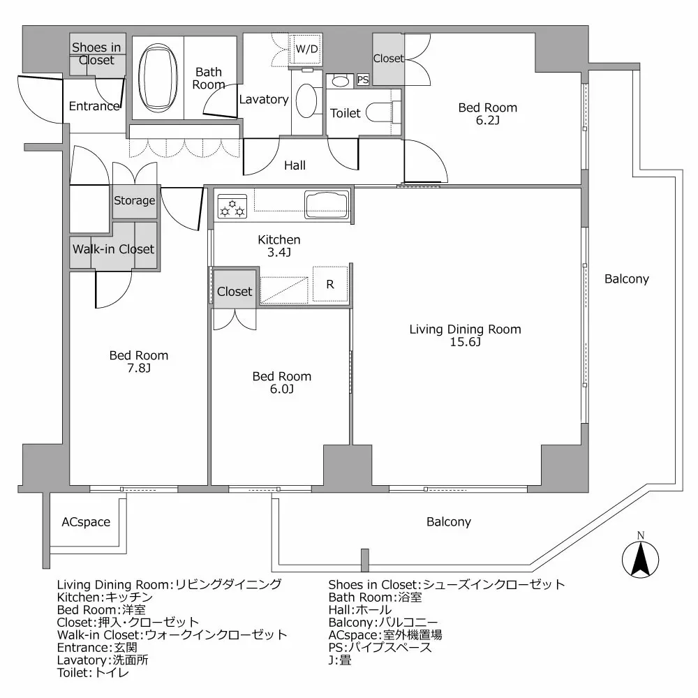 レグノ・グランデ　一番町タワー　間取り図例