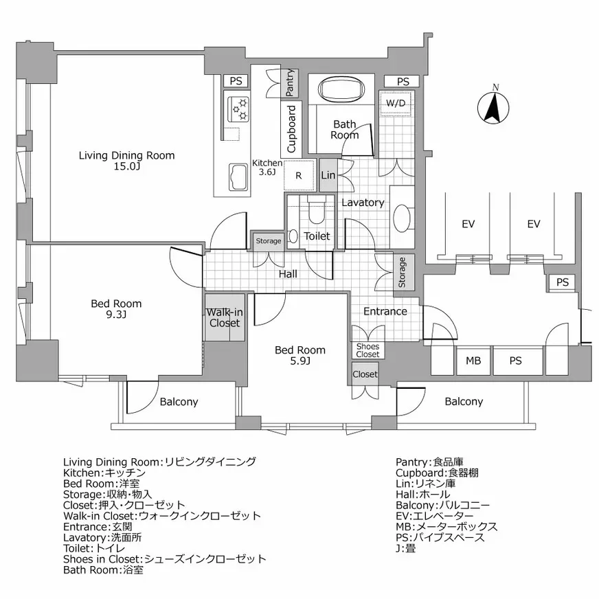 ブランズ永田町 間取り図例