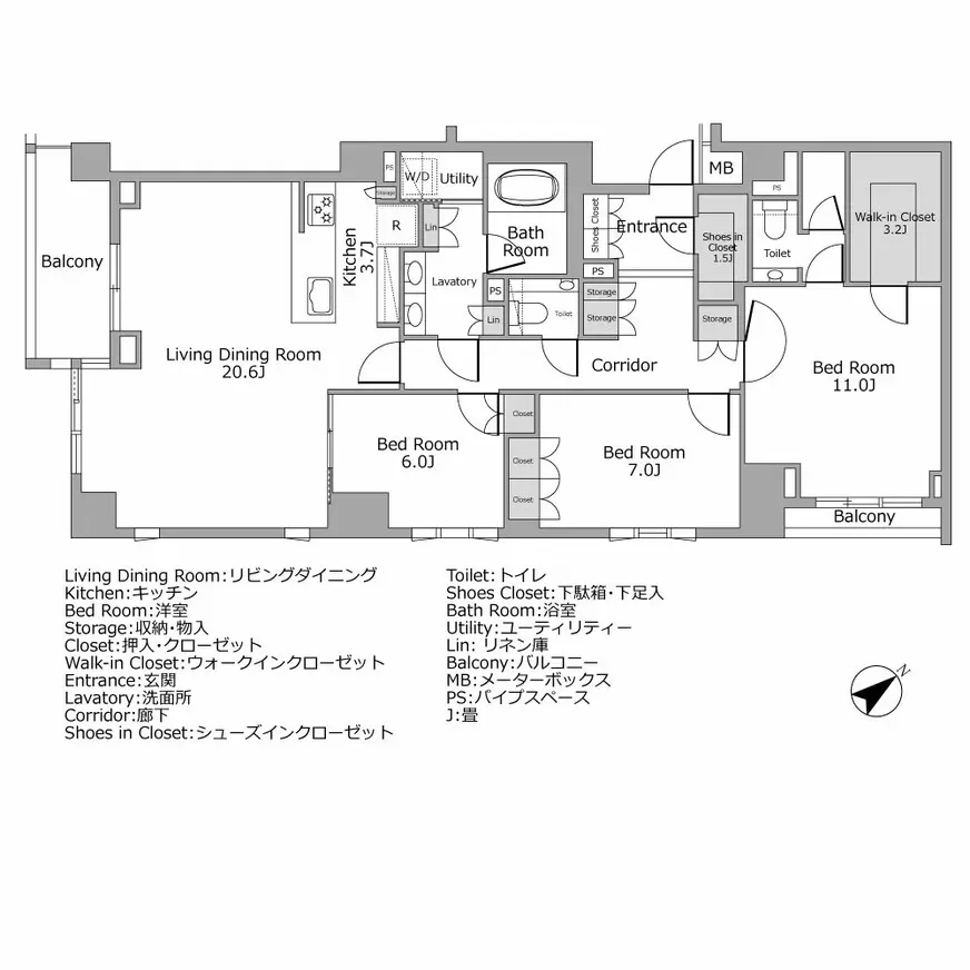 ザ・サンメゾン表参道 間取り図例