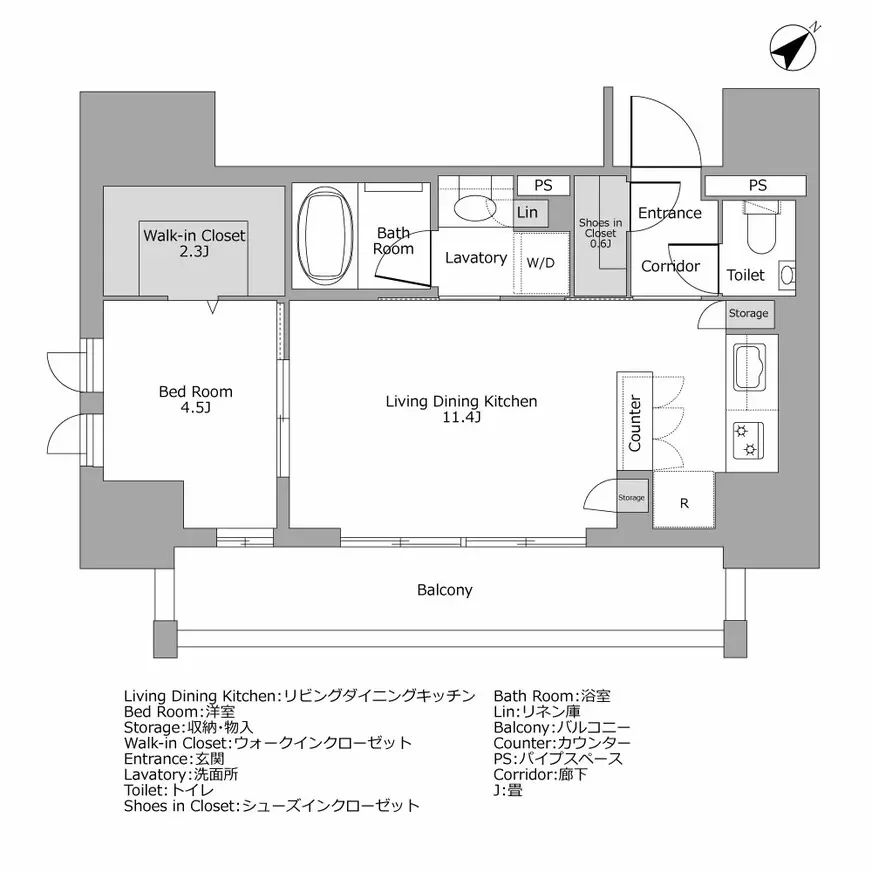 ピアース赤坂 間取り図例
