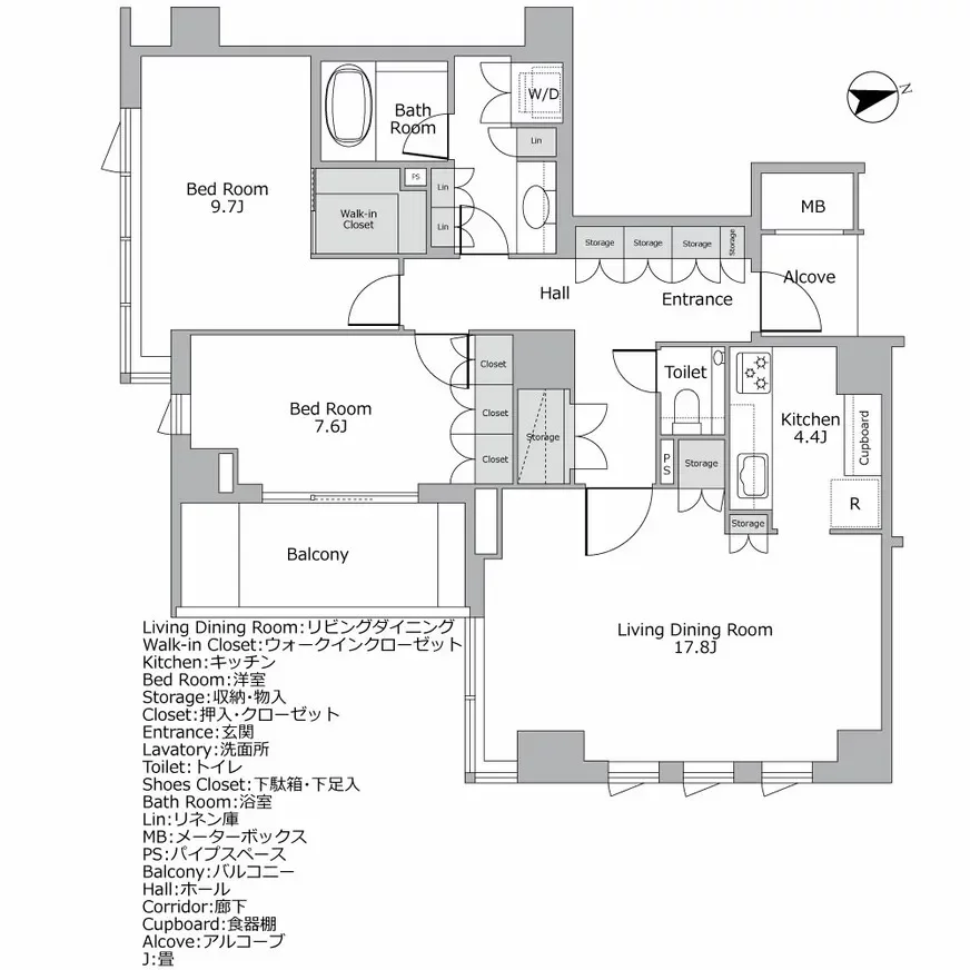 ブランズ六本木飯倉片町 間取り図例