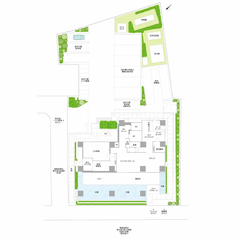 ルフォン白金台ザ・タワーレジデンス 敷地配置図