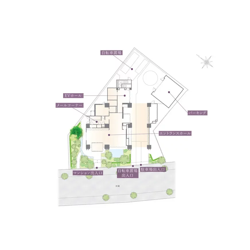 パークコート千代田駿河台ヒルトップレジデンス 敷地配置図