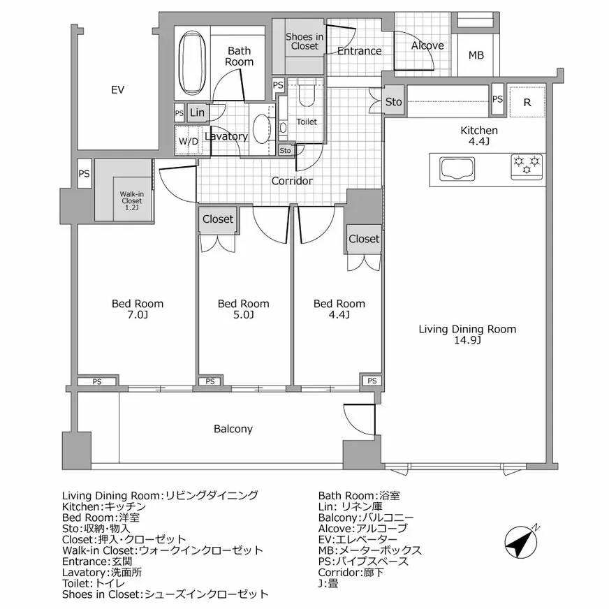 グランドメゾン上原コート 間取り図例