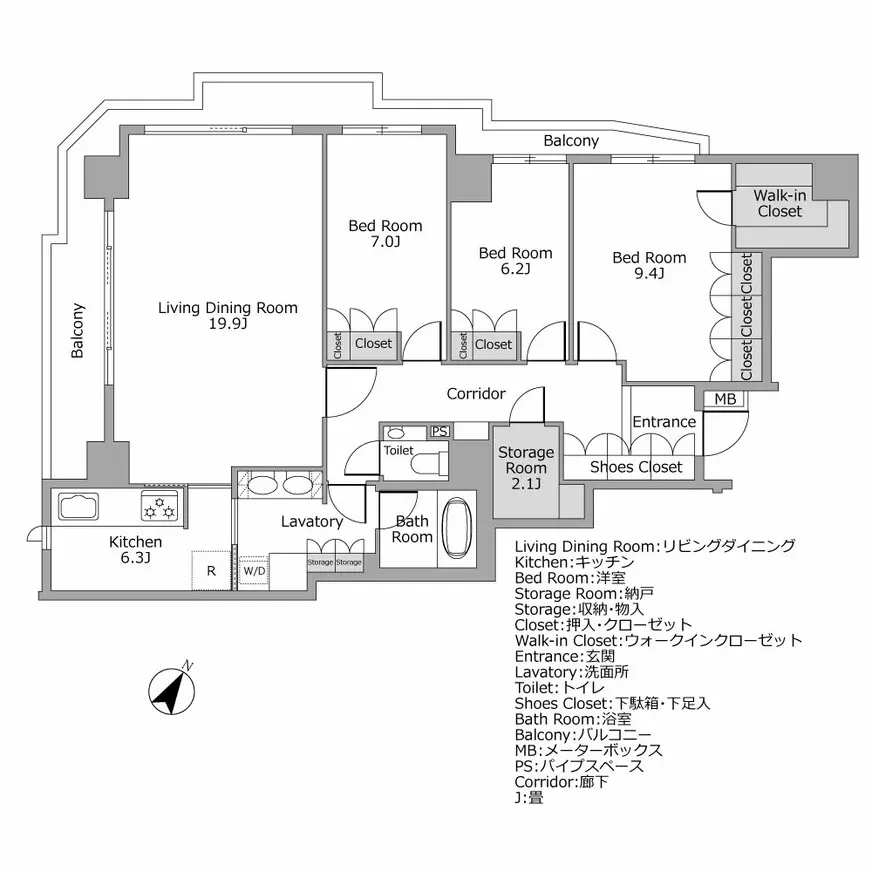 ローレルコート三番町 間取り図例