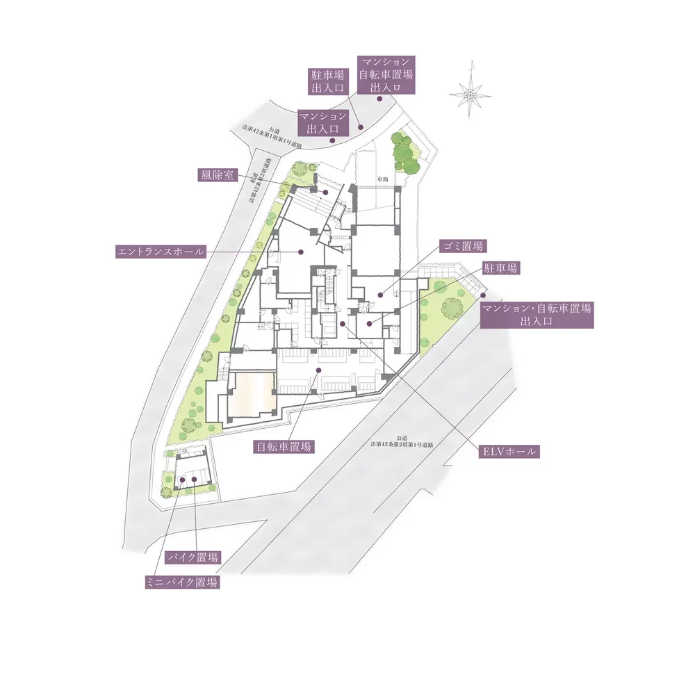 ザ・パークハウス 恵比寿南 敷地配置図