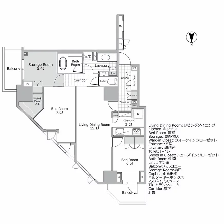 ザ・パークハウス 恵比寿南 間取り図例