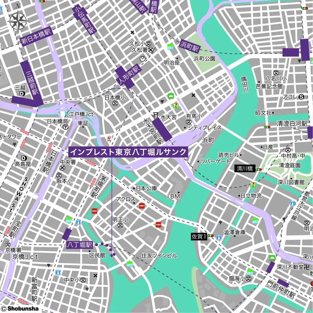 インプレスト東京八丁堀ル・サンク　アクセス