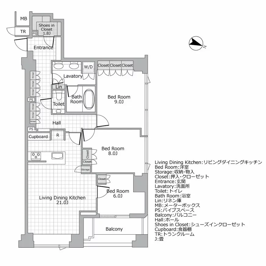 パークコート青山一丁目 間取り図例