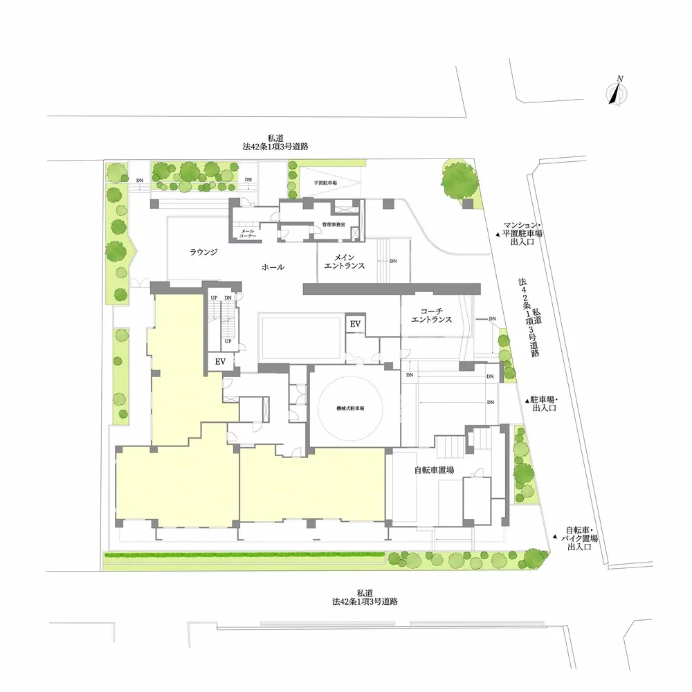 ブリリア高輪レフィール 敷地配置図