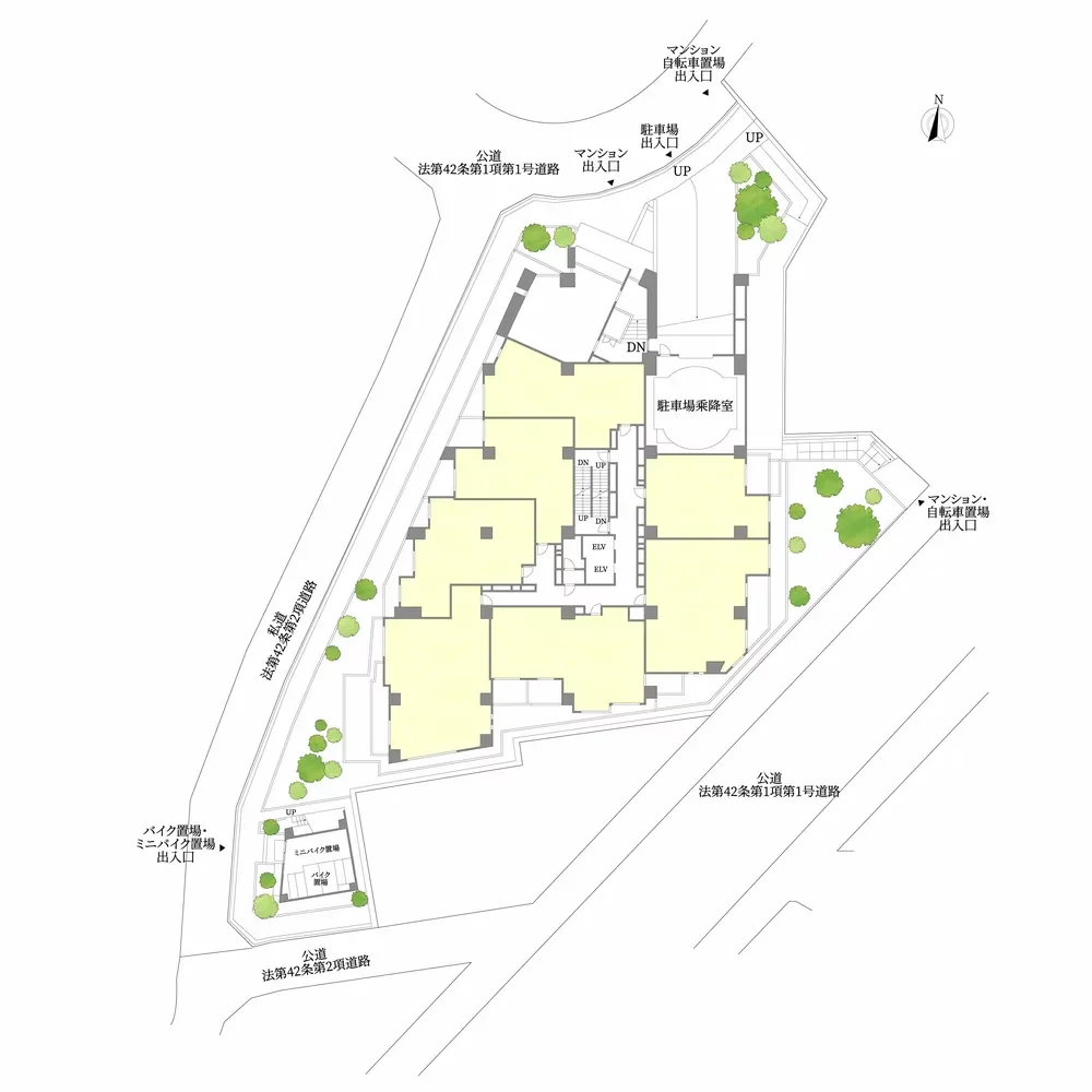 ザ・パークハウス恵比寿 敷地配置図