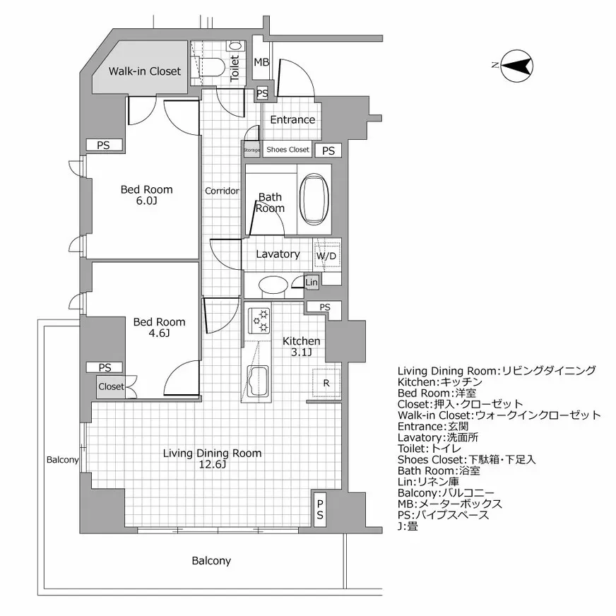 ディアナコート御苑内藤町 間取り図例