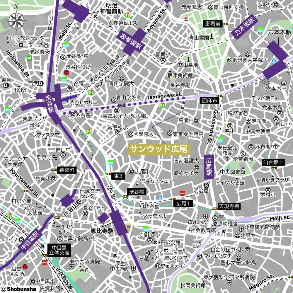 サンウッド広尾 周辺マップ