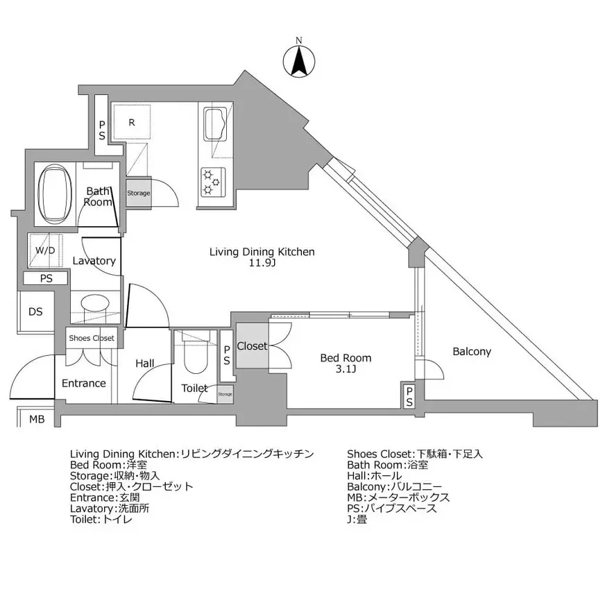 サンウッド広尾 間取り図例