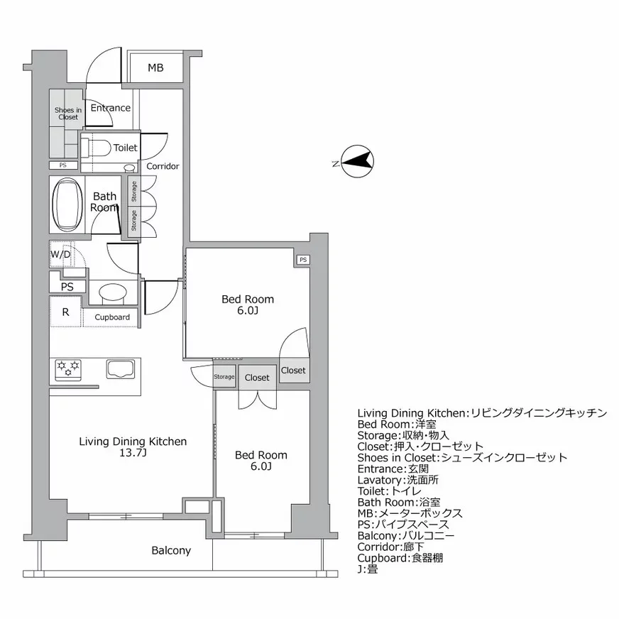 パークナード恵比寿 間取り図例