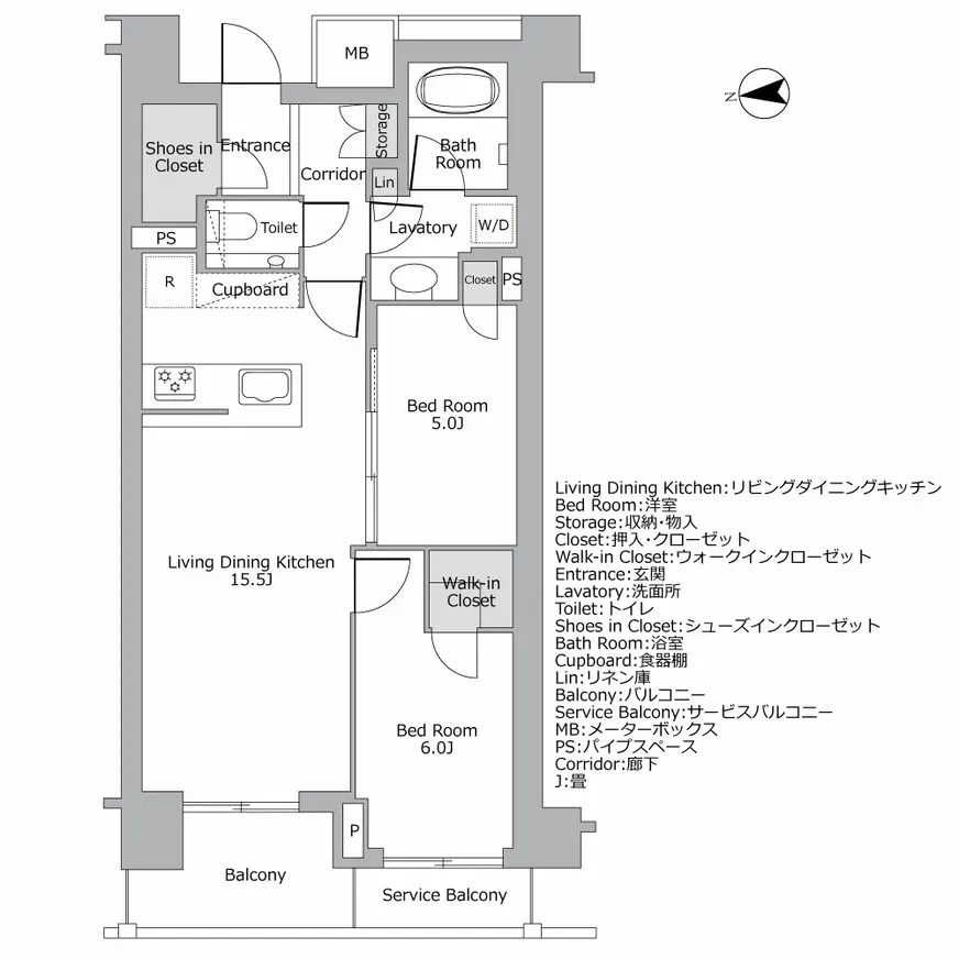 パークナード恵比寿 間取り図例