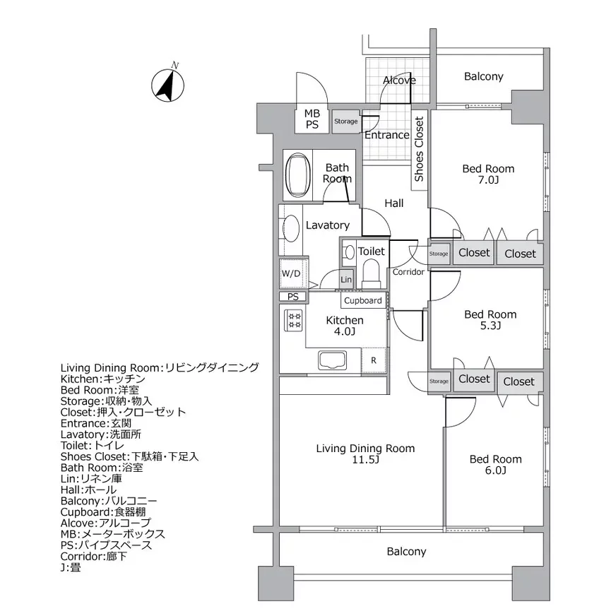 ガレリアコルテ六番町 間取り図例