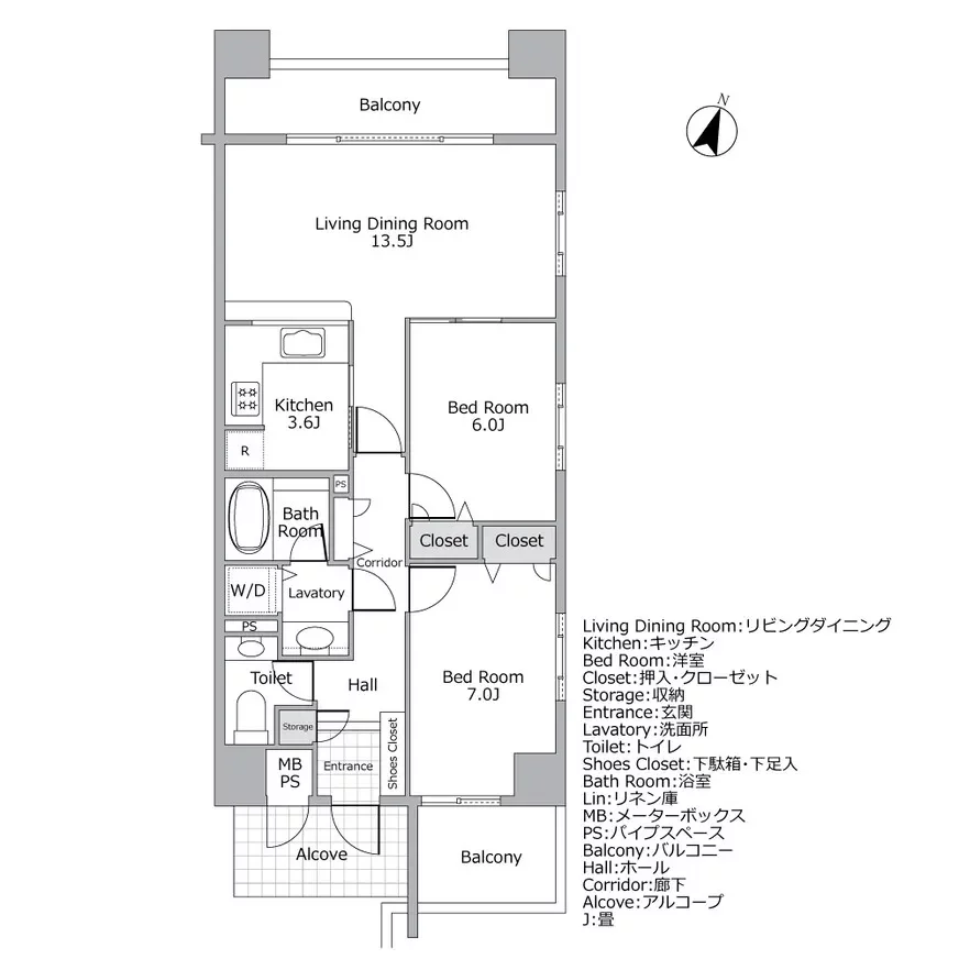 ガレリアコルテ六番町 間取り図例