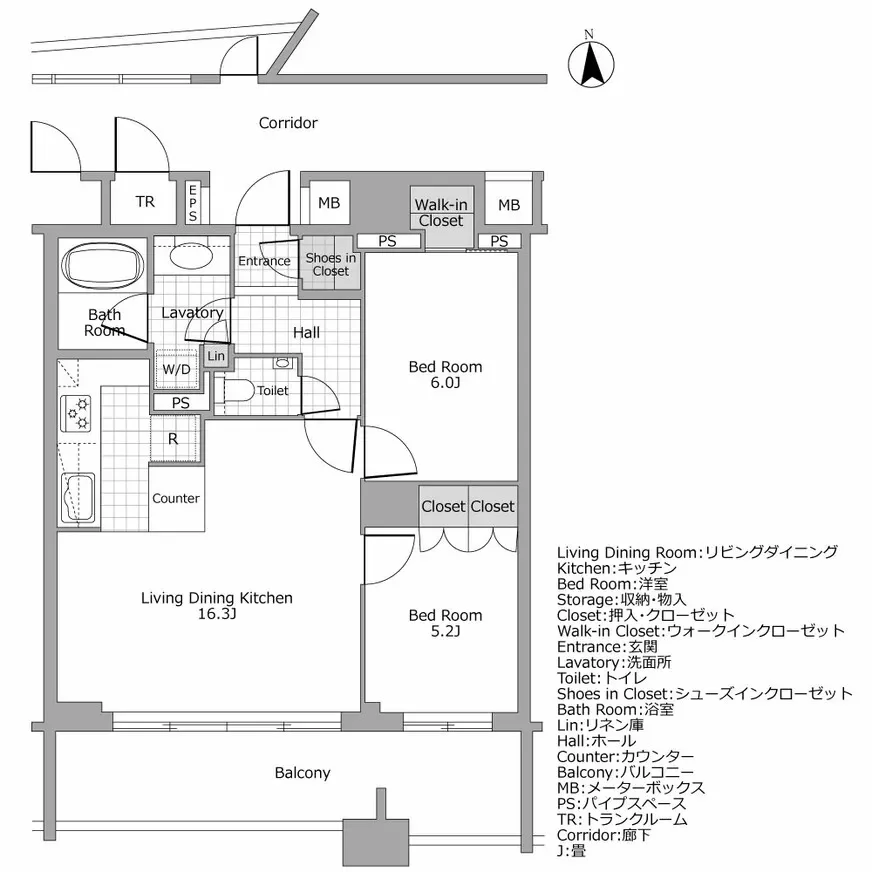 ネベル恵比寿 間取り図例