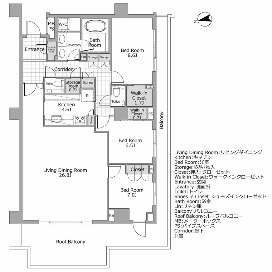 ザ・レジデンス四谷 間取り図例